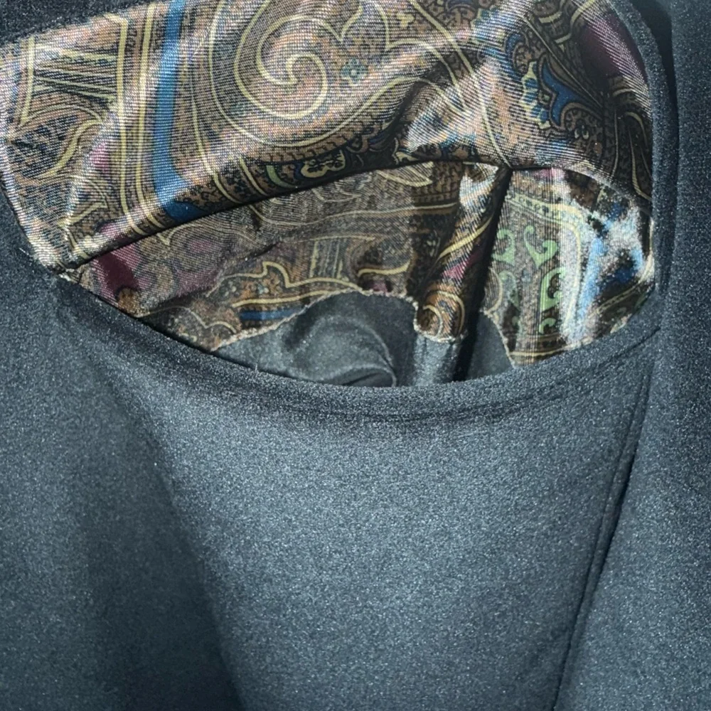 Lauren Ralph Lauren Faux‎ Suede Blazer Mens 43R Black Sport Coat Paisley Lined